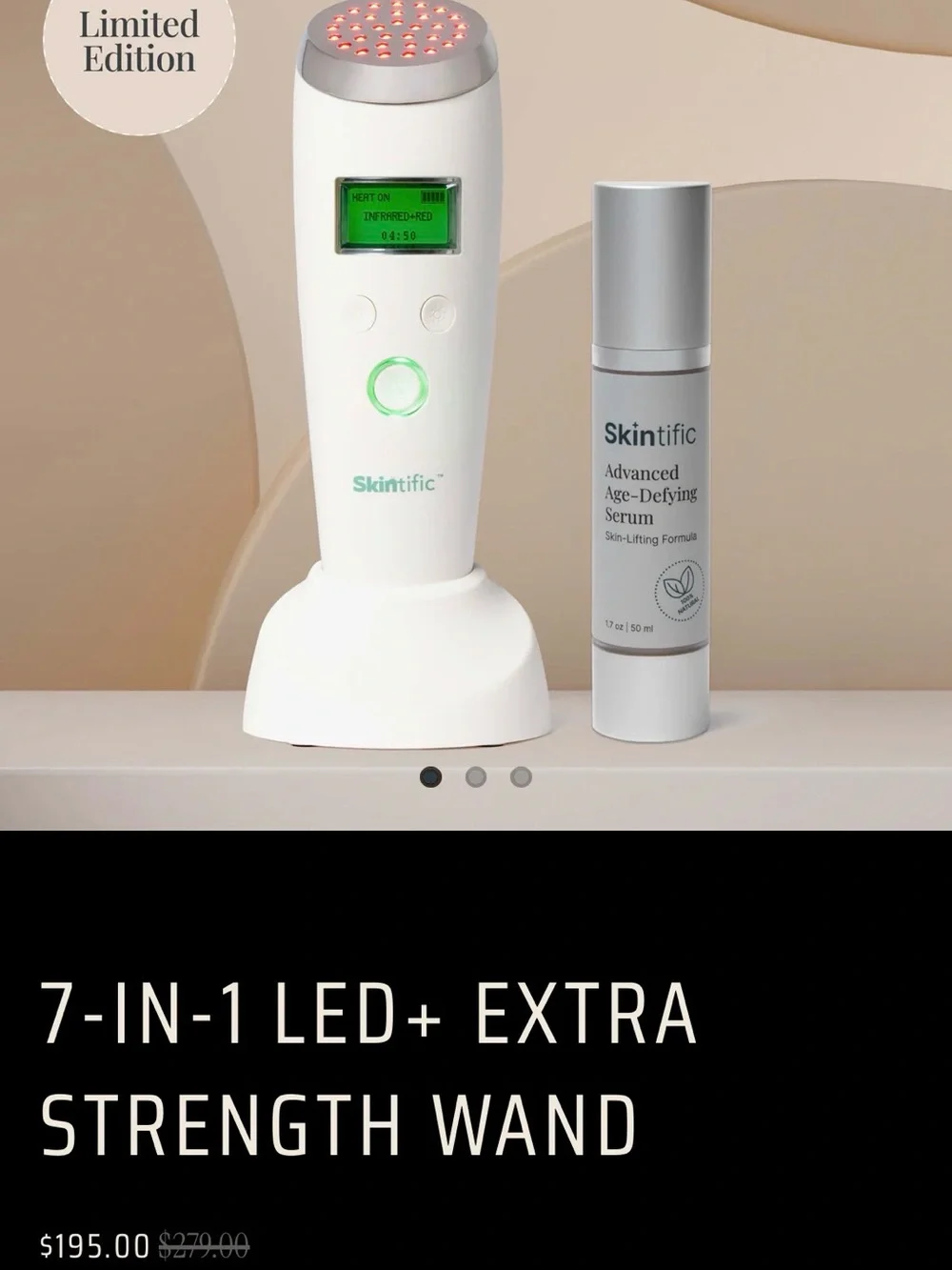 SKINtific LED Red Light Facial Wand Extra Strength